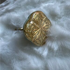 Anthropologie Gold Filigree & Mint Green Knobs (Set of 6 pieces)